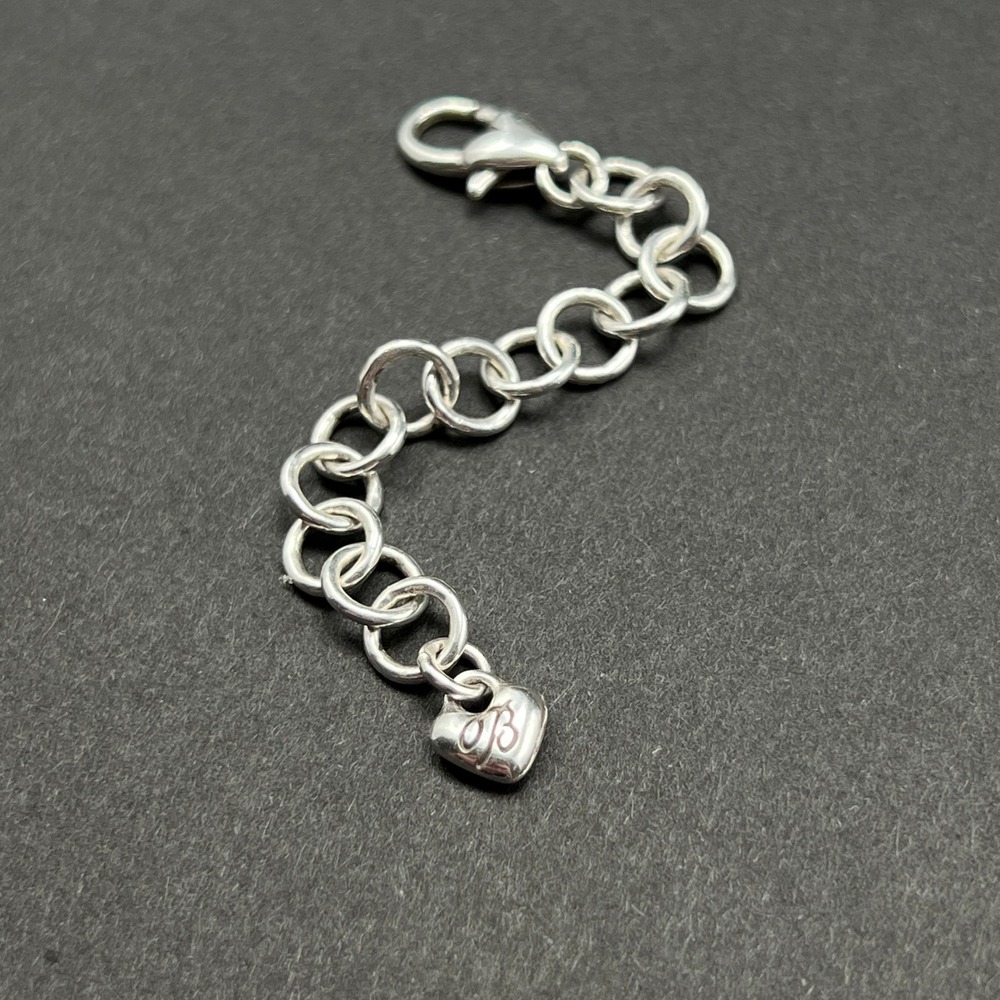 Brighton Necklace Bracelet Extender Silver Plated Heart Charm 3" - Picture 3 of 5